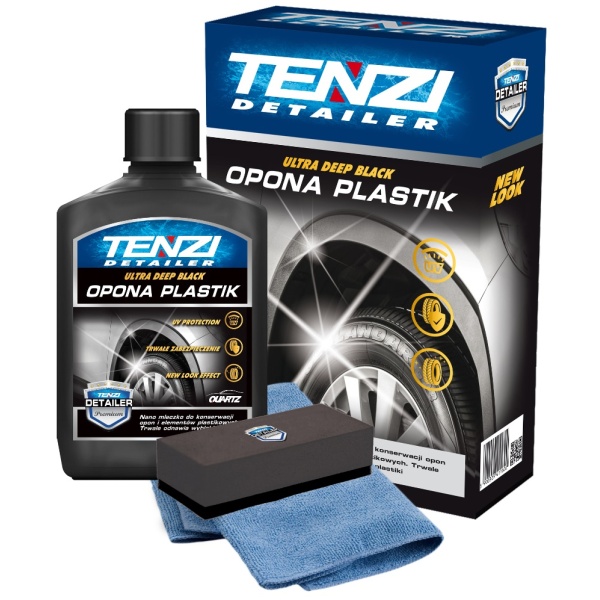 Tenzi Kit Intretinere Anvelope Si Elemente Plastic + Aplicator + Laveta Microfibra 300ML AD 41